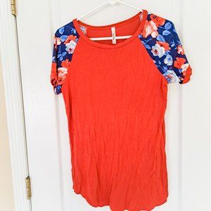 Cool Melon Size Large Floral Rugby Shirt, Super Soft!